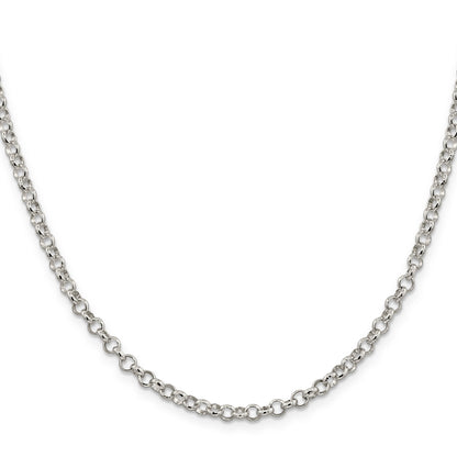30 Inch Sterling Silver 4mm Rolo Chain Necklace