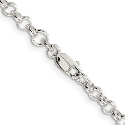 42 Inch Sterling Silver 4mm Rolo Chain Necklace