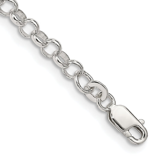 8 Inch Sterling Silver 4mm Rolo Chain Bracelet