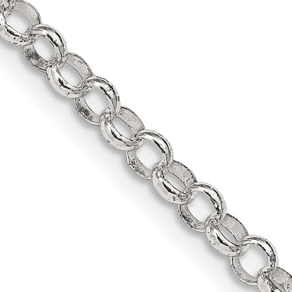 24 Inch Sterling Silver 4mm Rolo Chain Necklace