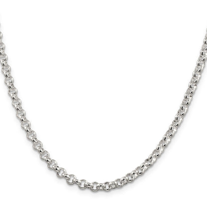 18 Inch Sterling Silver 4.6mm Rolo Chain Necklace