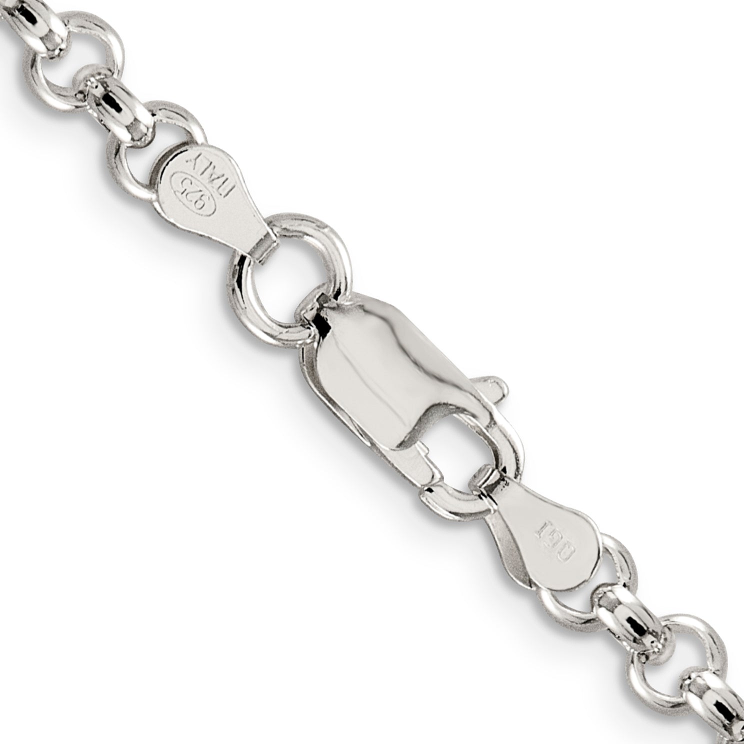 24 Inch Sterling Silver 4.6mm Rolo Chain Necklace