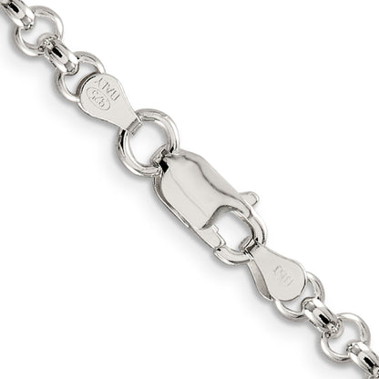 18 Inch Sterling Silver 4.6mm Rolo Chain Necklace
