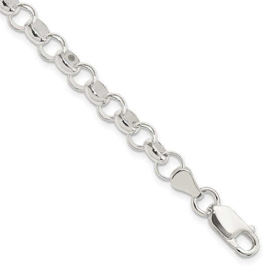7.5 Inch Sterling Silver 6.0mm Belcher Light Bracelet