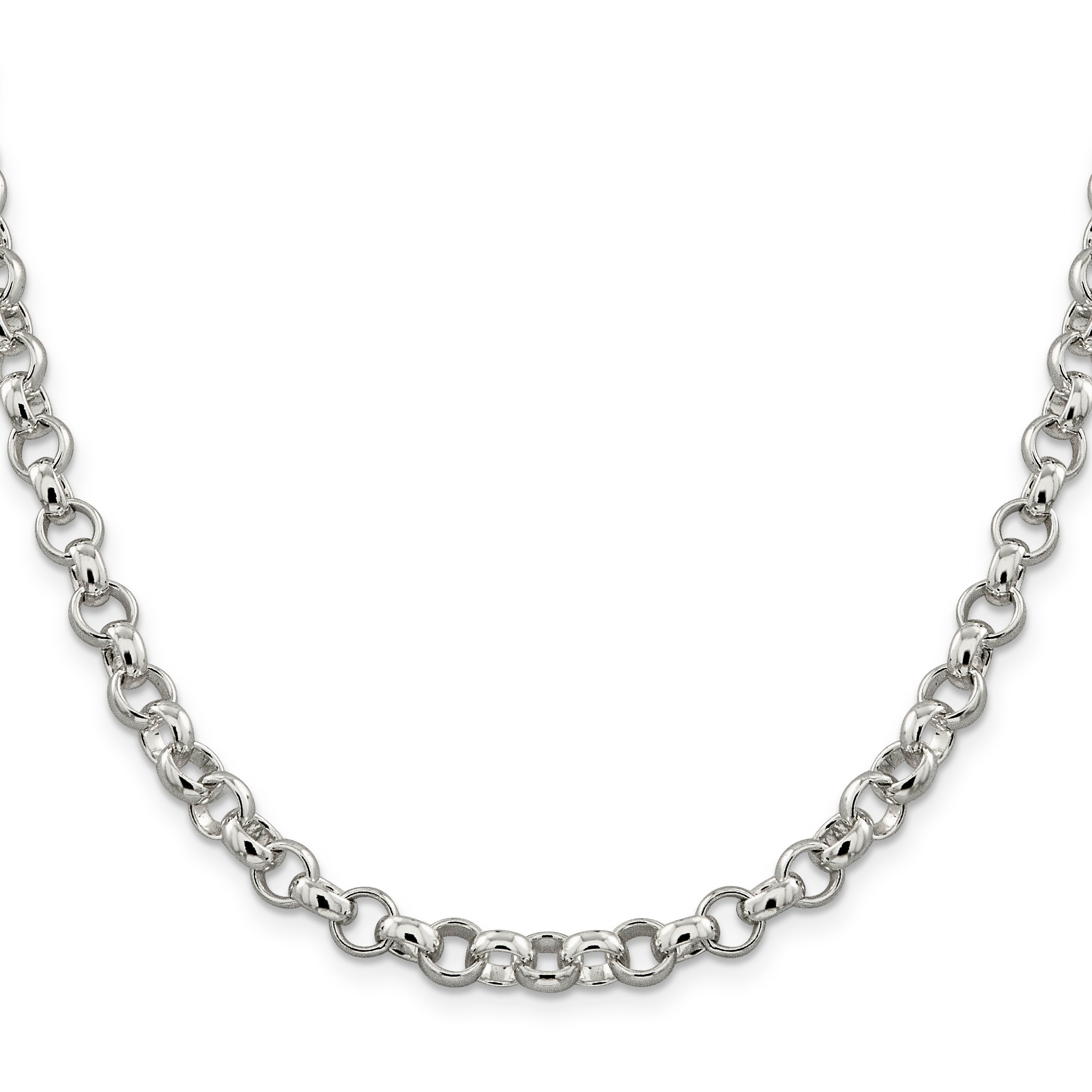 18 Inch Sterling Silver 6.75mm Rolo Chain Necklace