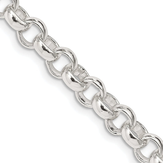 18 Inch Sterling Silver 6.75mm Rolo Chain Necklace