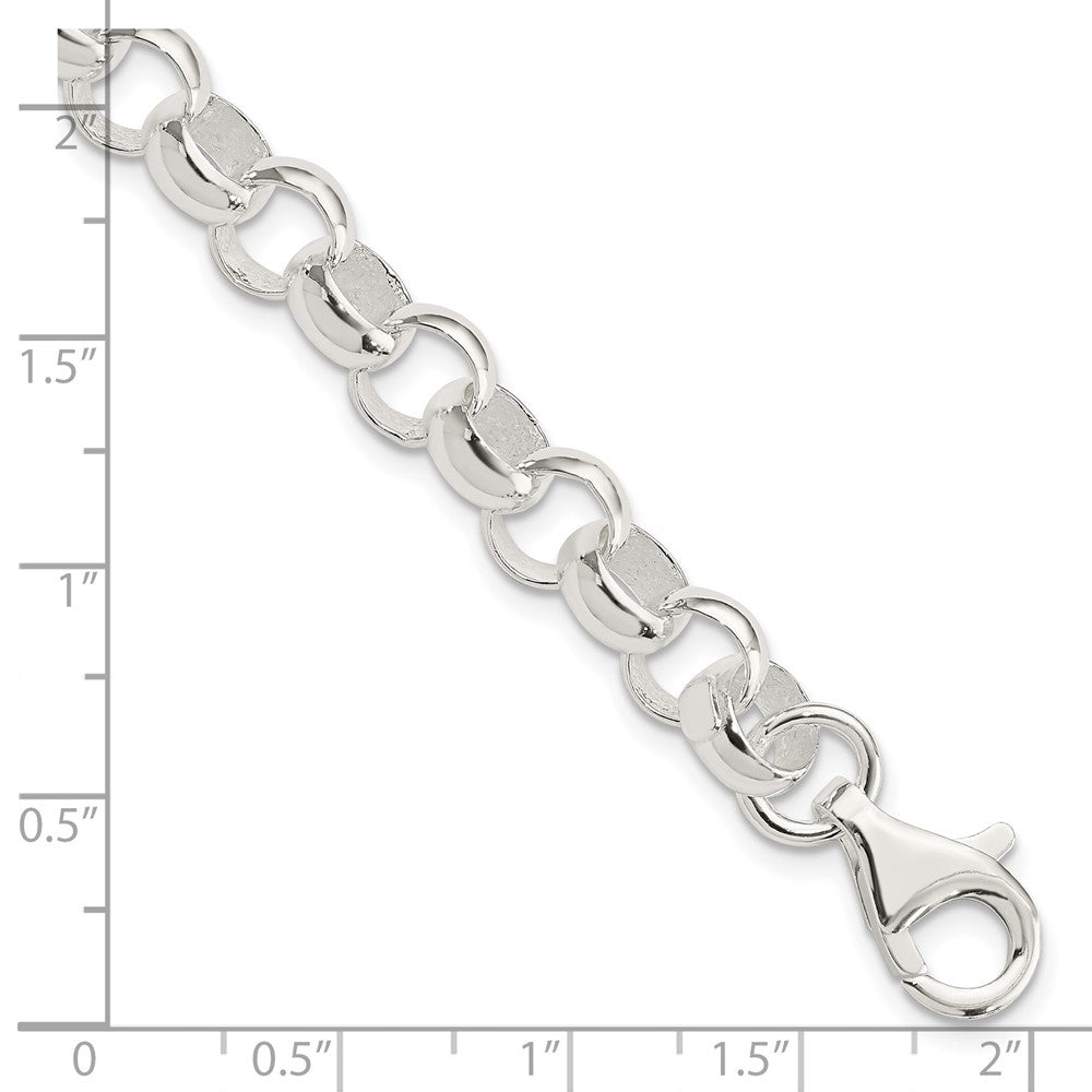 7.5 Inch Sterling Silver 8.00mm Belcher Light Bracelet