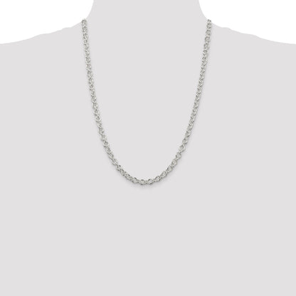 24 Inch Sterling Silver 6.1mm Cable Chain Necklace