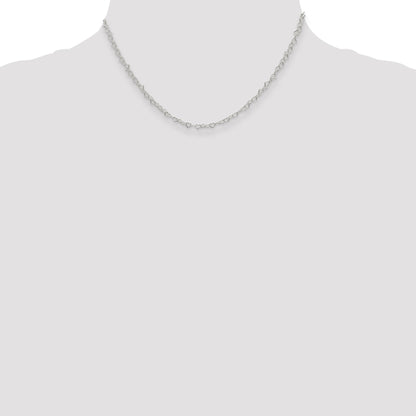 16 Inch Sterling Silver 3.5mm Fancy Heart Link Chain