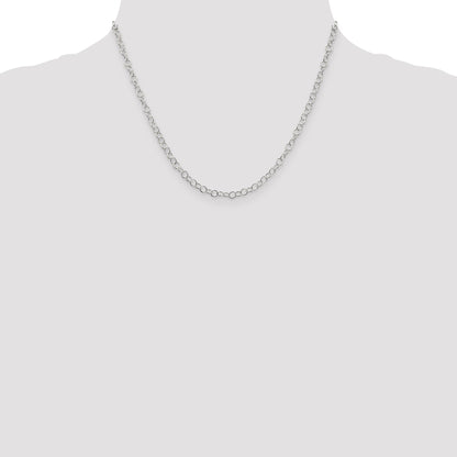 18 Inch Sterling Silver 3.5mm Fancy Cable Chain Necklace