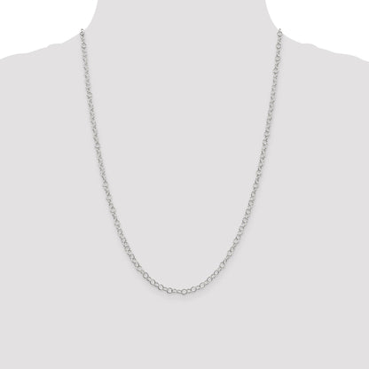 24 Inch Sterling Silver 3.5mm Fancy Cable Chain Necklace