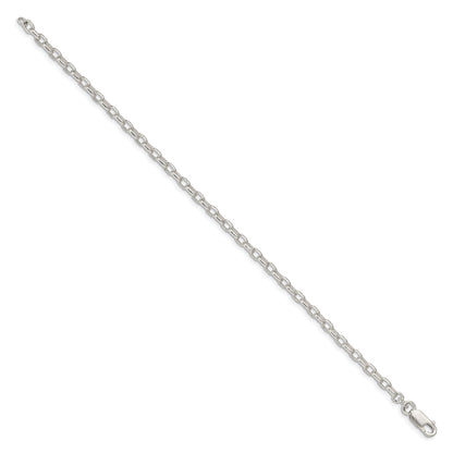 8 Inch Sterling Silver 3.2mm Oval Fancy Rolo Chain Bracelet