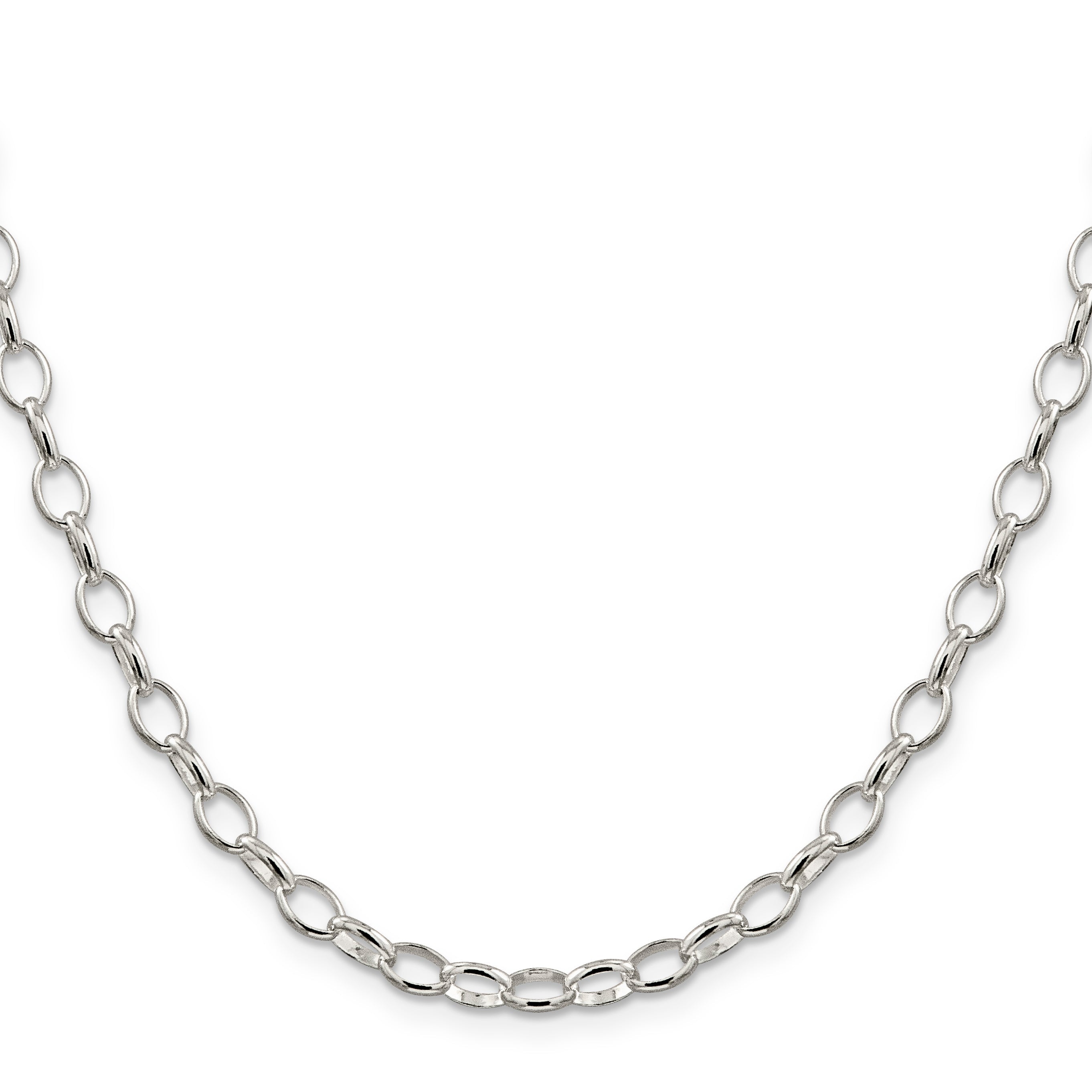20 Inch Sterling Silver 5mm Fancy Rolo Chain Necklace