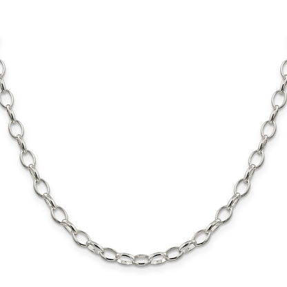 20 Inch Sterling Silver 5mm Fancy Rolo Chain Necklace