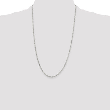 26 Inch Sterling Silver 2.25mm Oval Cable Chain Necklace