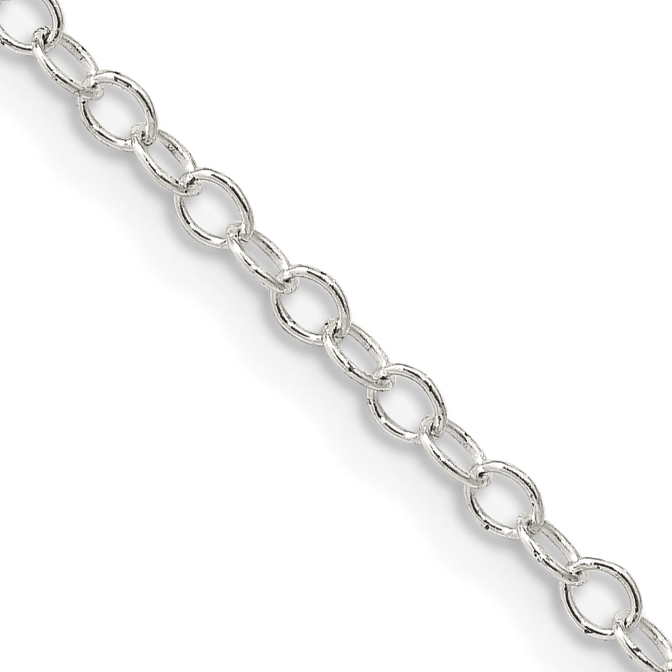 16 Inch Sterling Silver 2.25mm Oval Cable Chain Necklace