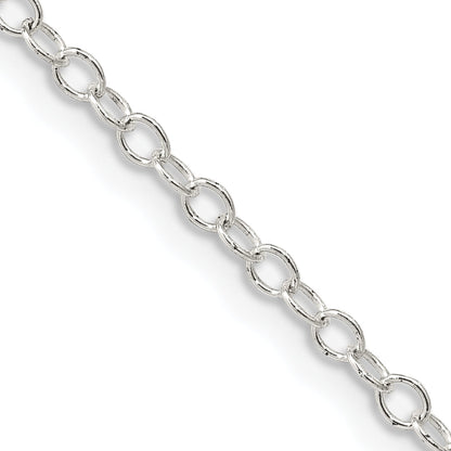18 Inch Sterling Silver 2.25mm Oval Cable Chain Necklace