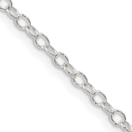 30 Inch Sterling Silver 2.25mm Oval Cable Chain Necklace