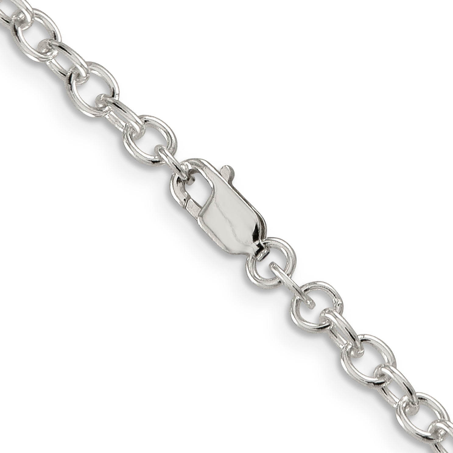 16 Inch Sterling Silver 3.75mm Oval Cable Chain Necklace