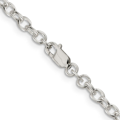 16 Inch Sterling Silver 3.75mm Oval Cable Chain Necklace