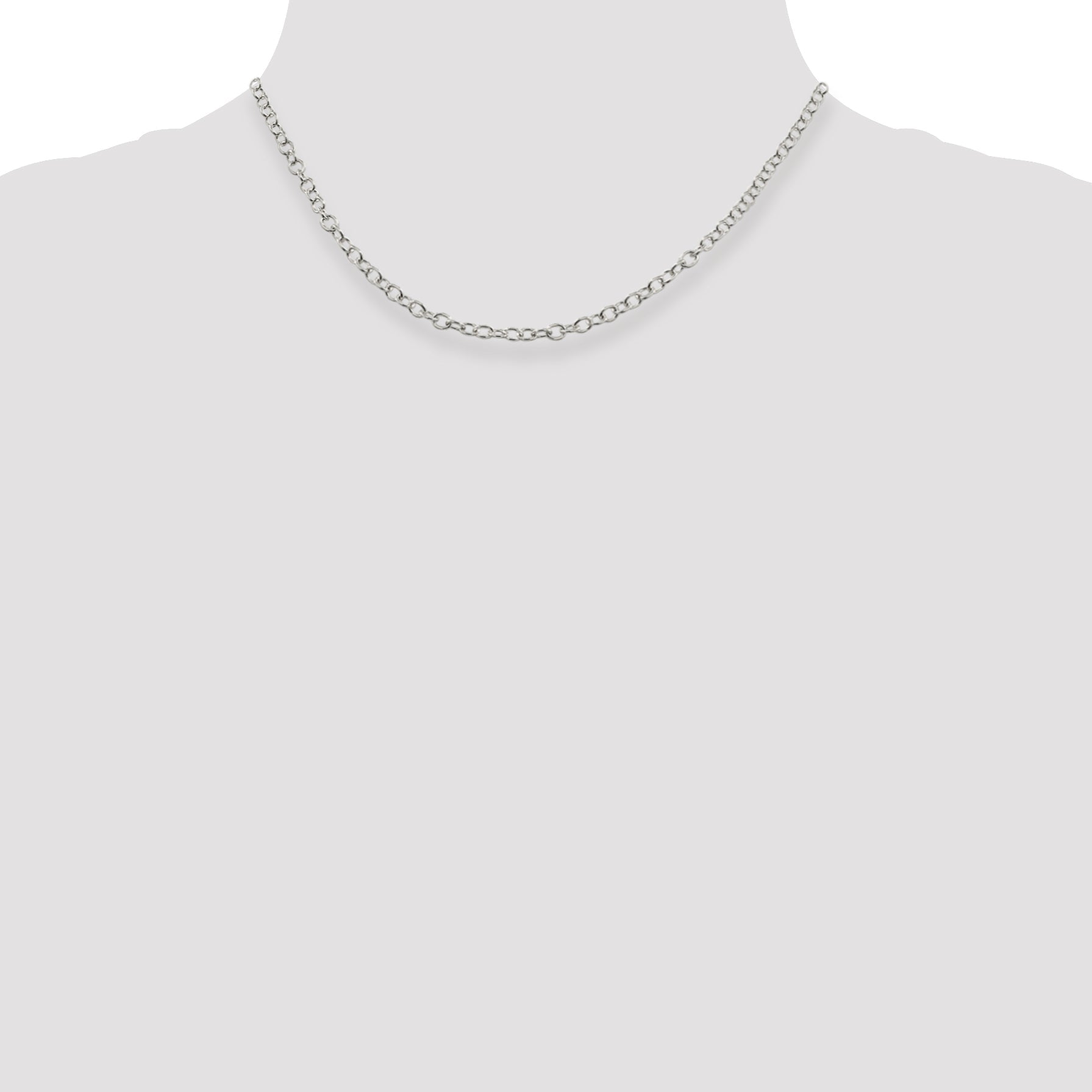 16 Inch Sterling Silver 3.75mm Oval Cable Chain Necklace