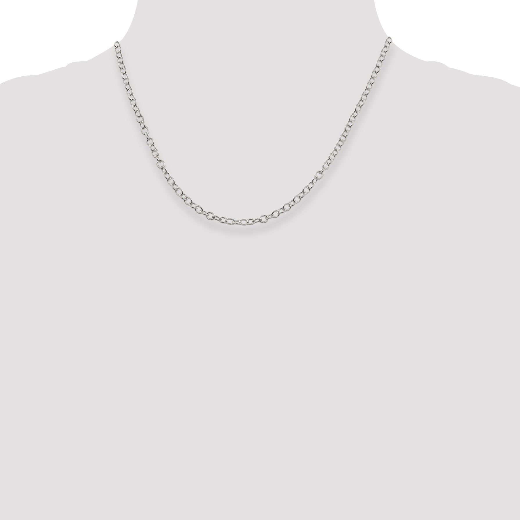 18 Inch Sterling Silver 3.75mm Oval Cable Chain Necklace