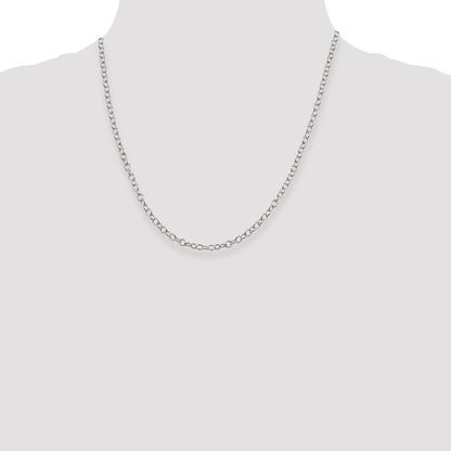 20 Inch Sterling Silver 3.75mm Oval Cable Chain Necklace