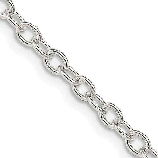 18 Inch Sterling Silver 3.75mm Oval Cable Chain Necklace