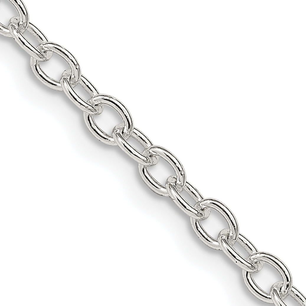 24 Inch Sterling Silver 3.75mm Oval Cable Chain Necklace