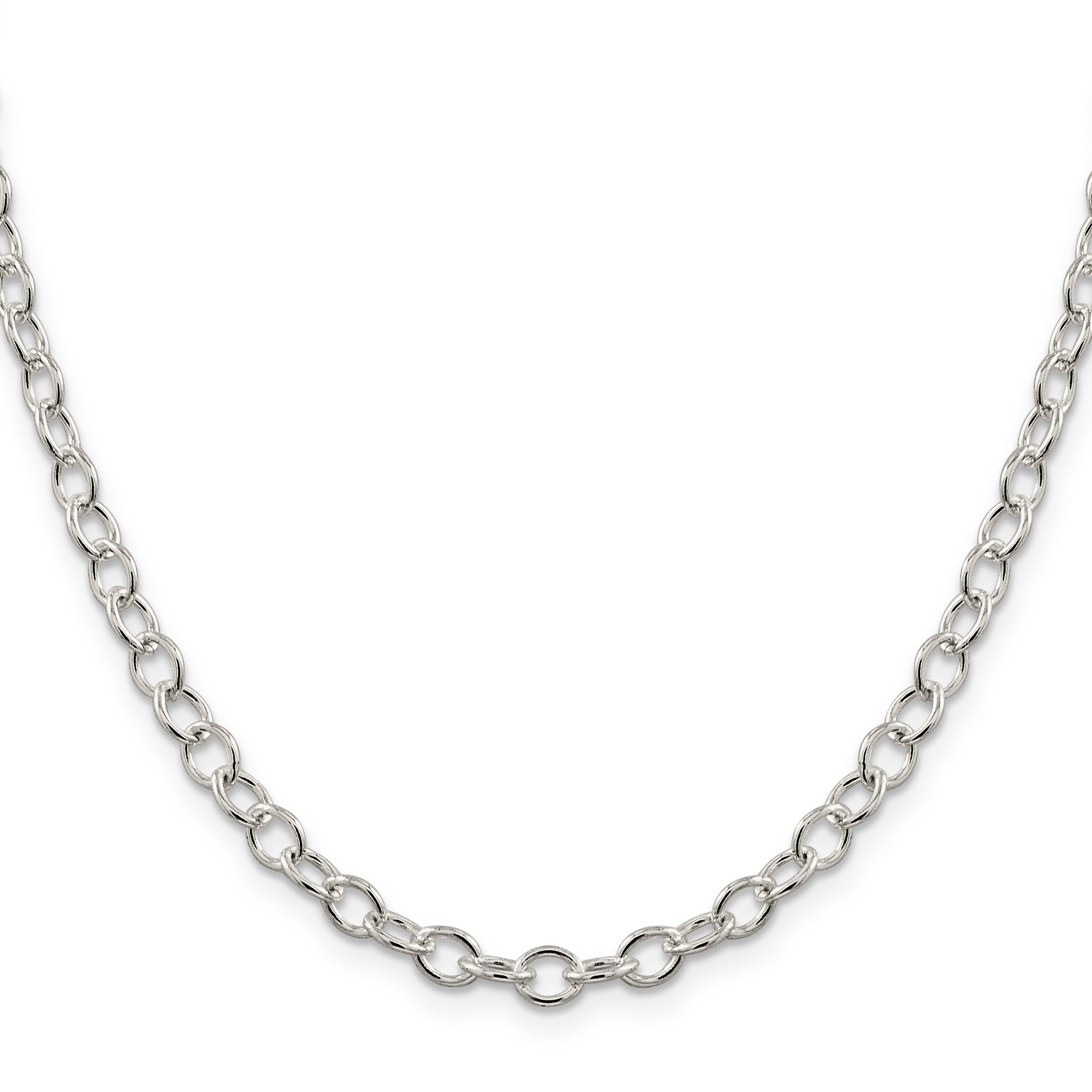 20 Inch Sterling Silver 5.3mm Oval Cable Chain Necklace