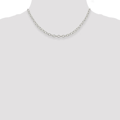 16 Inch Sterling Silver 5.3mm Oval Cable Chain Necklace