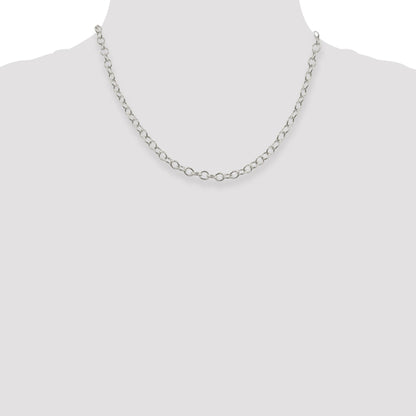 18 Inch Sterling Silver 5.3mm Oval Cable Chain Necklace