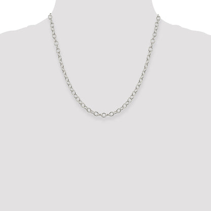 20 Inch Sterling Silver 5.3mm Oval Cable Chain Necklace