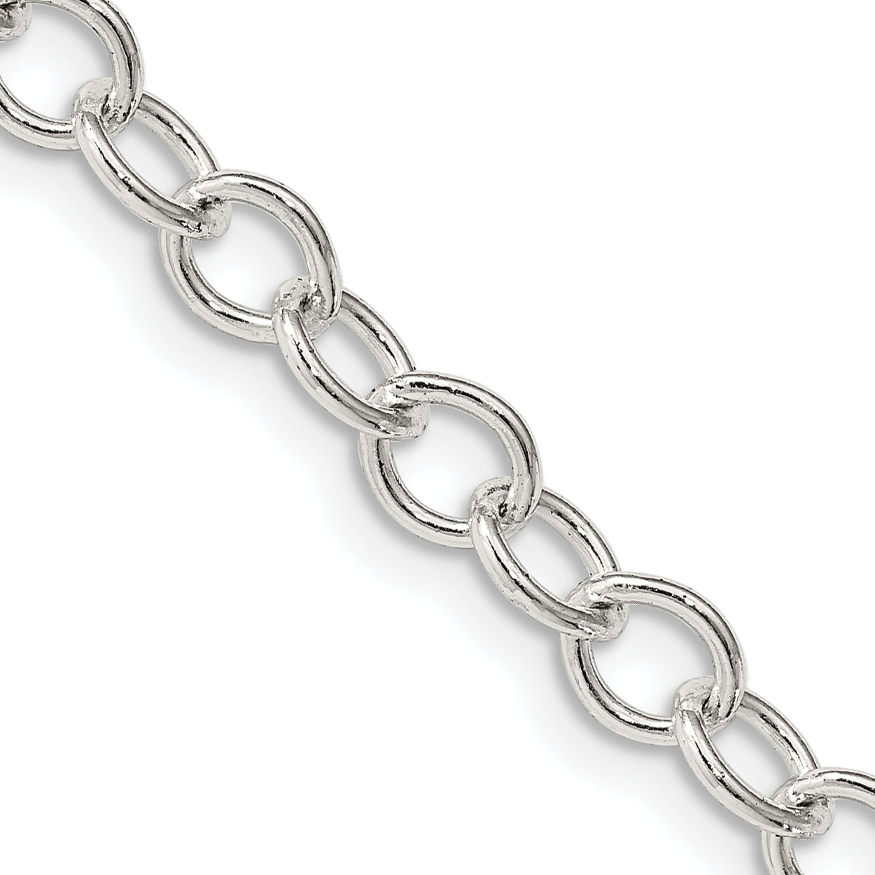 16 Inch Sterling Silver 5.3mm Oval Cable Chain Necklace