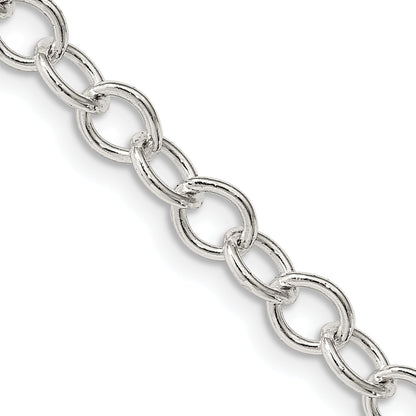 30 Inch Sterling Silver 5.3mm Oval Cable Chain Necklace