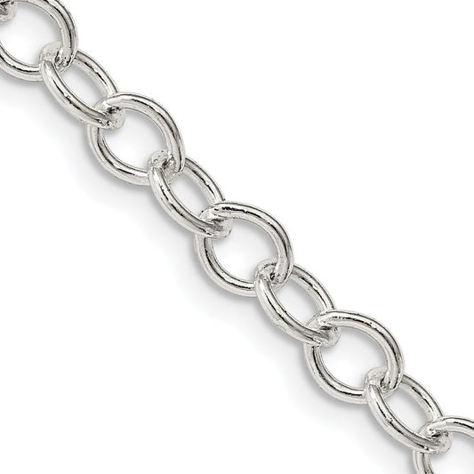 22 Inch Sterling Silver 5.3mm Oval Cable Chain Necklace