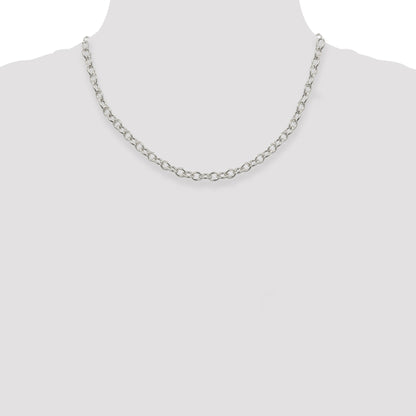 18 Inch Sterling Silver 5.75mm Oval Cable Chain Necklace