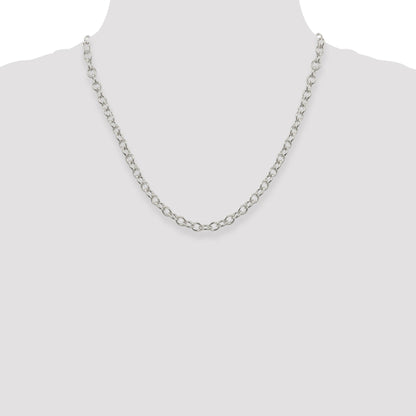20 Inch Sterling Silver 5.75mm Oval Cable Chain Necklace