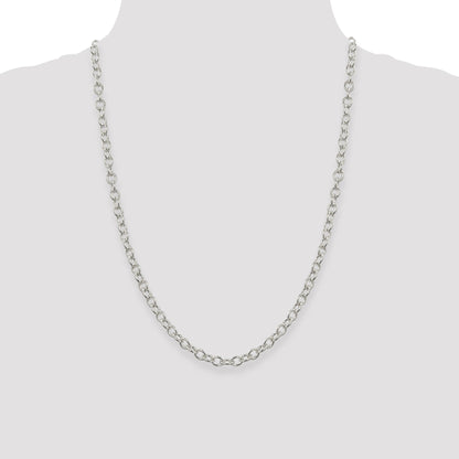 24 Inch Sterling Silver 5.75mm Oval Cable Chain Necklace