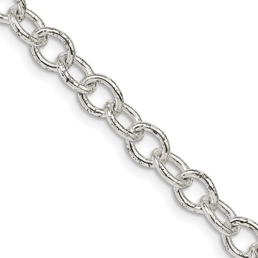 24 Inch Sterling Silver 5.75mm Oval Cable Chain Necklace