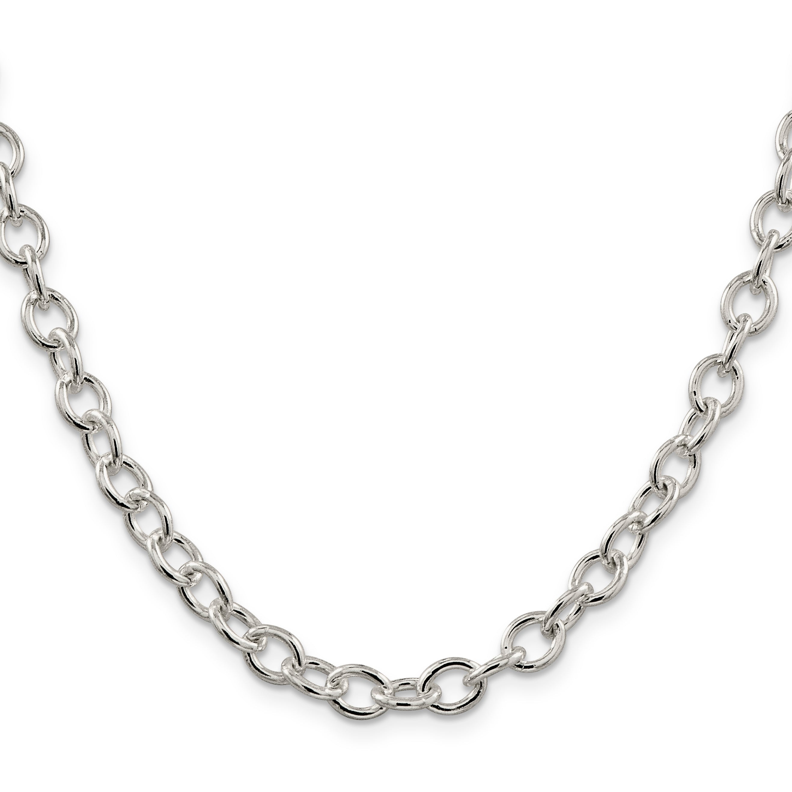 20 Inch Sterling Silver 6.8mm Oval Cable Chain Necklace