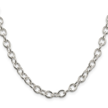 20 Inch Sterling Silver 6.8mm Oval Cable Chain Necklace