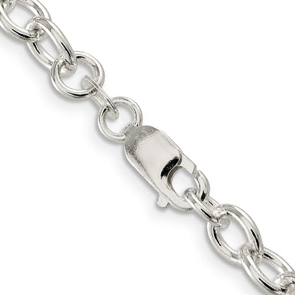 18 Inch Sterling Silver 6.8mm Oval Cable Chain Necklace