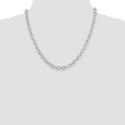 20 Inch Sterling Silver 6.8mm Oval Cable Chain Necklace