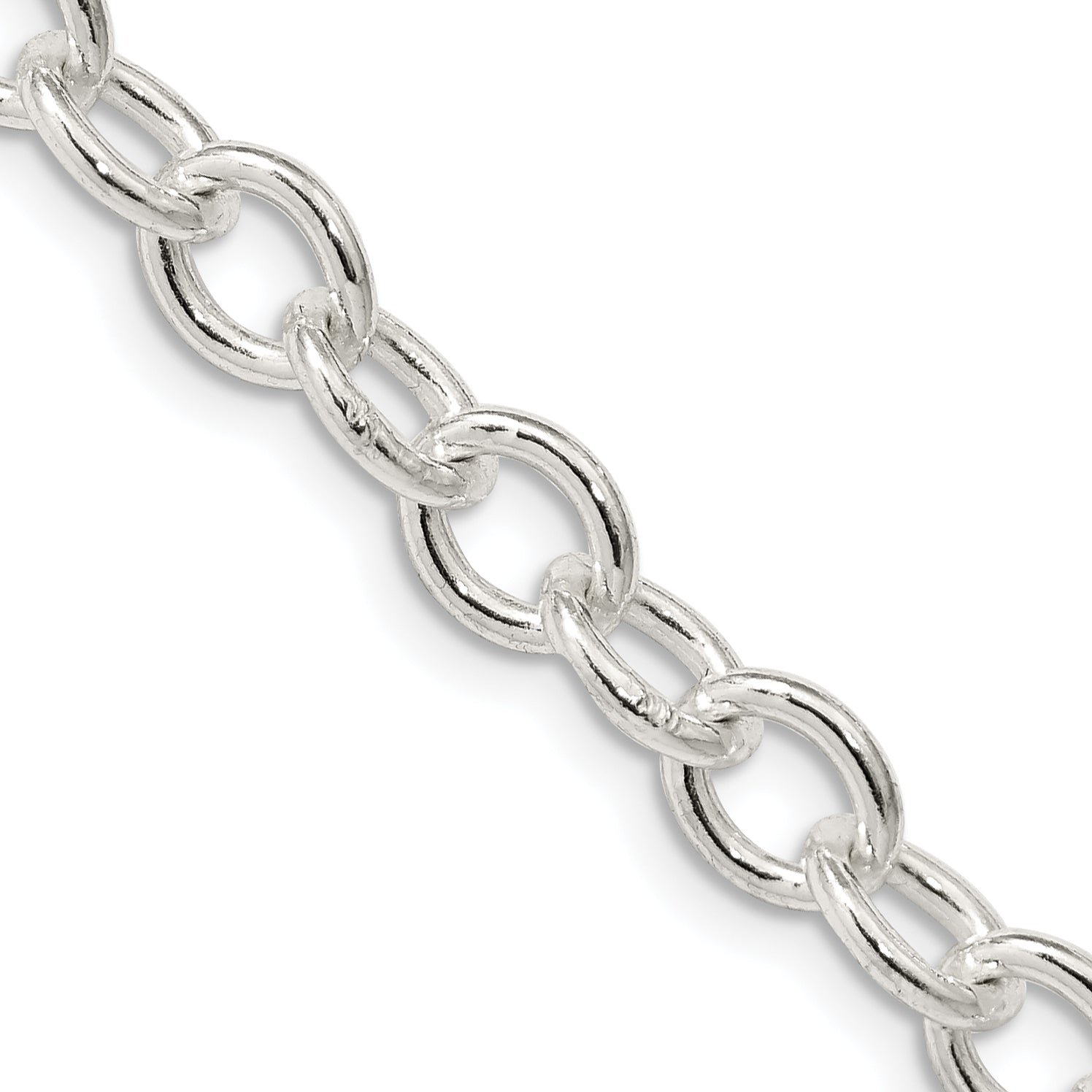 16 Inch Sterling Silver 6.8mm Oval Cable Chain Necklace