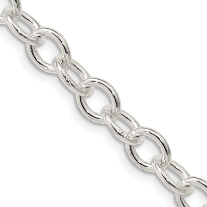 16 Inch Sterling Silver 6.8mm Oval Cable Chain Necklace