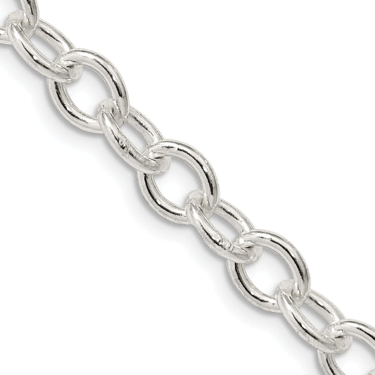 16 Inch Sterling Silver 6.8mm Oval Cable Chain Necklace