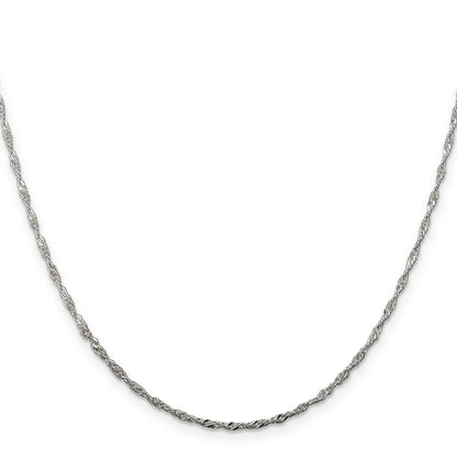 26 Inch Sterling Silver 1.75mm Singapore Chain Necklace