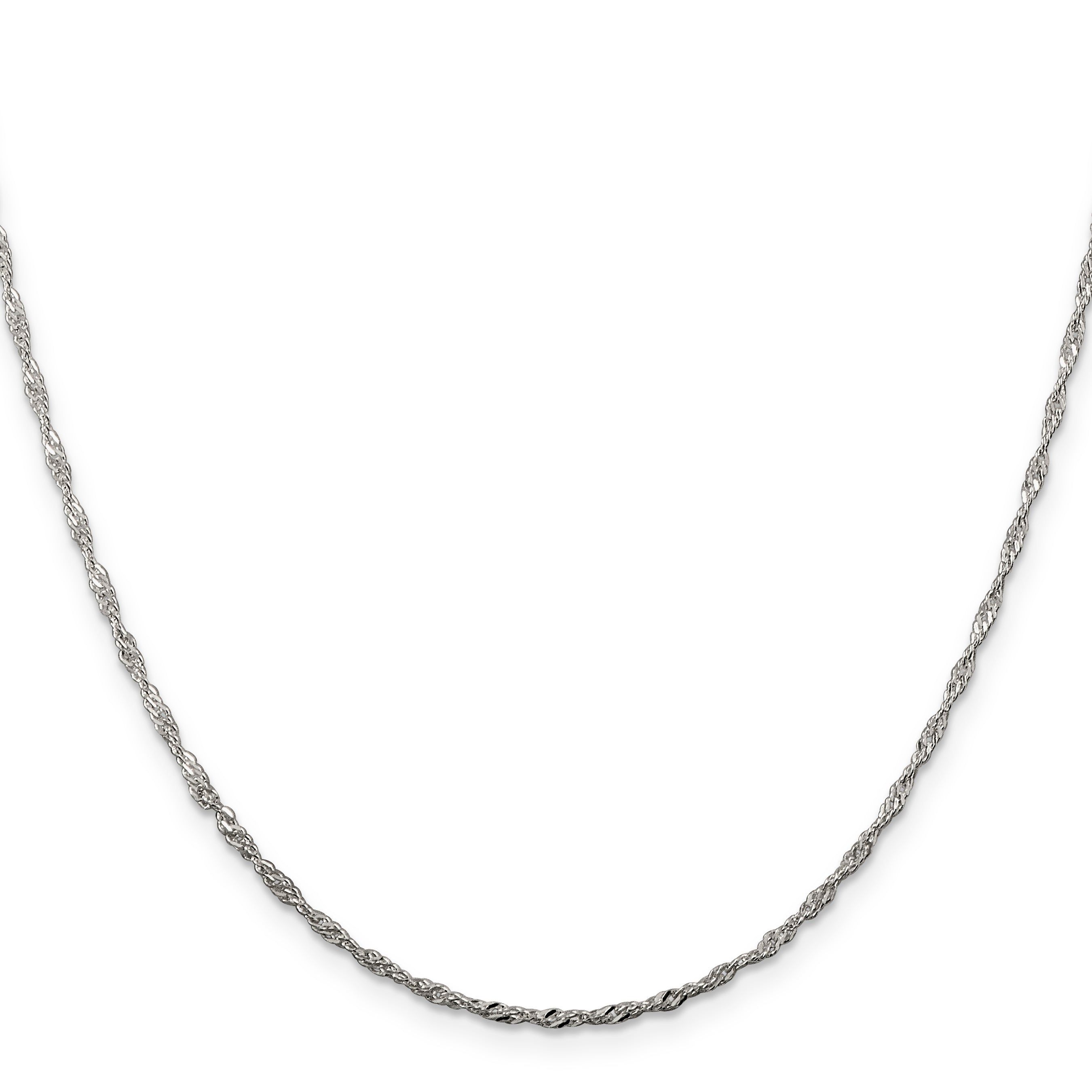 22 Inch Sterling Silver 1.75mm Singapore Chain Necklace