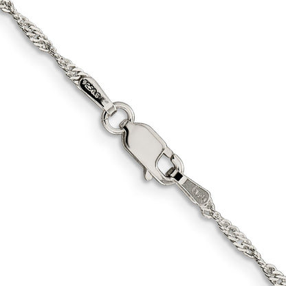 14 Inch Sterling Silver 1.75mm Singapore Chain Necklace